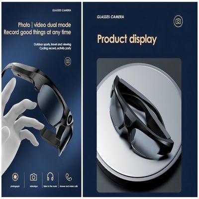 Pleine caméra visuelle d'action de lunettes de soleil de HD 1080P Bluetooth avec la lentille polarisée de sécurité