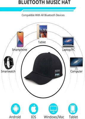Chapeau de musique avec le haut-parleur sans fil lavable de bluetooth de double haut-parleur de bluetooth en tant que meilleur cadeau pour la famille, hip-hop