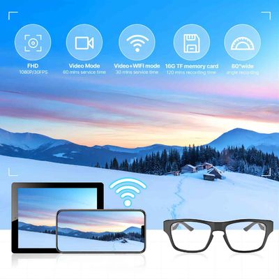 Connexion globale de l'Internet P2P de WIFI Live Streaming Wearable Smart Glasses