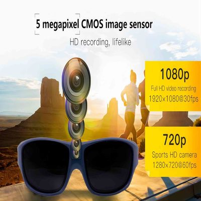 Pleines lunettes de soleil visuelles de HD 1080P Bluetooth avec la lentille UV polarisée de sécurité de protection