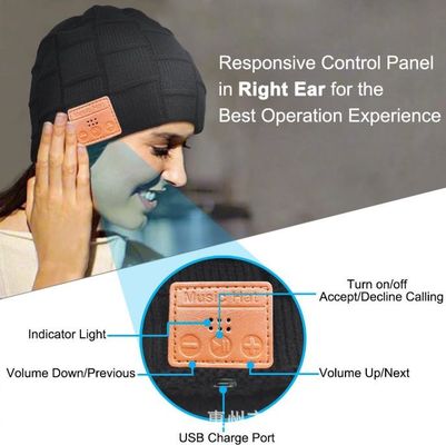 Calotte de Bluetooth pour le chapeau de Bluetooth des hommes, les cadeaux des hommes, cadeaux de technologie de Noël de Beanie Hat Black Headphones Unique de femmes
