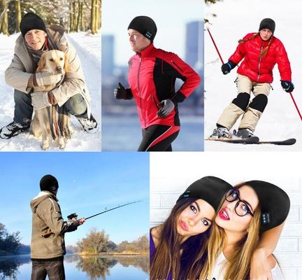 Calotte de Bluetooth pour le chapeau de Bluetooth des hommes, les cadeaux des hommes, cadeaux de technologie de Noël de Beanie Hat Black Headphones Unique de femmes