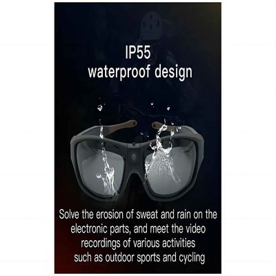 Lunettes de soleil de caméra vidéo de l'action 2K30FPS pour la chasse faisante du surf des neiges faisante de la planche à roulettes