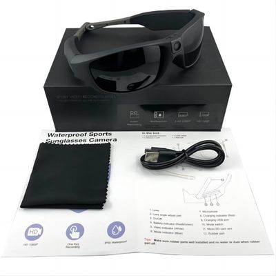 lunettes de soleil de caméra vidéo de sport de caméra vidéo de 2.7K 30 FPS pour le canoë, parachutant