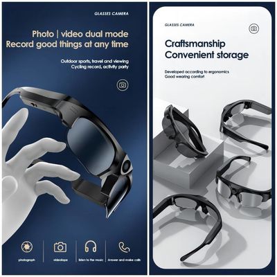 Enregistrement vidéo de écoute de Bluetooth de lunettes de soleil de caméra vidéo de musique sans fil de lunettes de soleil