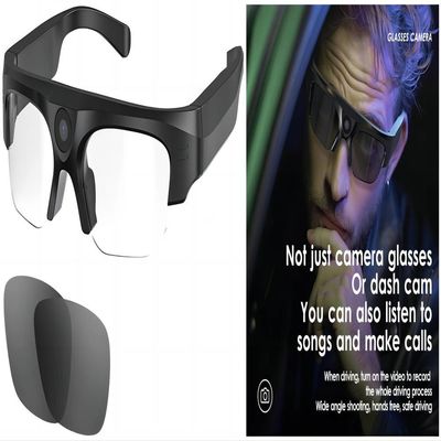Pleine caméra visuelle d'action de lunettes de soleil de HD 1080P Bluetooth avec la lentille polarisée de sécurité