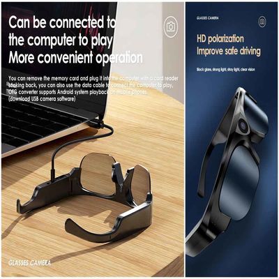 Pleine caméra visuelle d'action de lunettes de soleil de HD 1080P Bluetooth avec la lentille polarisée de sécurité