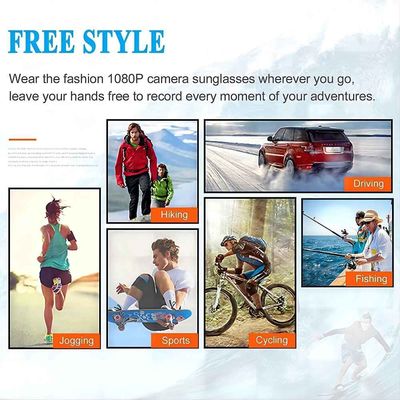 enregistrement visuel de lunettes de soleil de 720p Bluetooth pour des sports en plein air de marche de golf de trekking