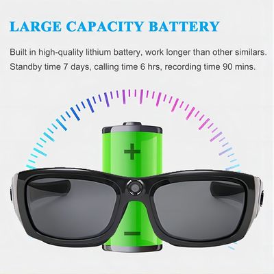 enregistrement visuel de lunettes de soleil de 720p Bluetooth pour des sports en plein air de marche de golf de trekking