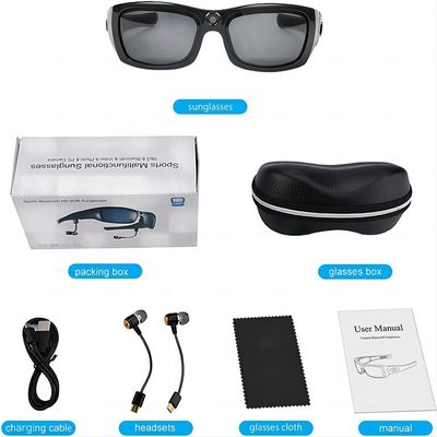 Caméra courante de lunettes de soleil du marathon G4F 1080P Bluetooth de traînée avec la musique, téléphone appelle