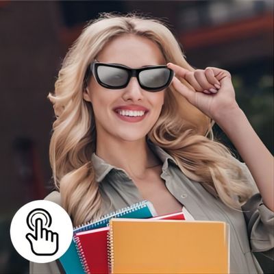 lunettes de soleil visuelles de 1080P Bluetooth avec l'enregistrement UV de photo de musique de lentilles de sécurité de protection