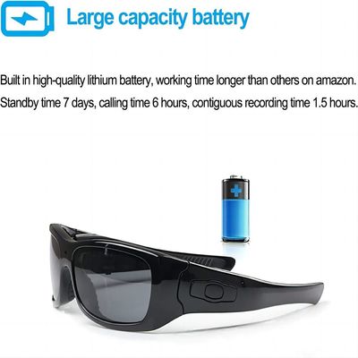 les lunettes de soleil de Bluetooth de la caméra vidéo 720P avec la musique d'appels de réponse apprécient