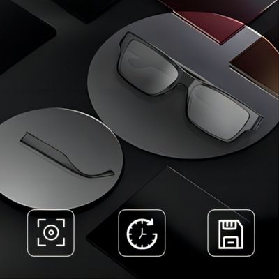 lunettes de soleil visuelles d'espion de vidéo surveillance de 1080p HD pour la carte de la sécurité 64G TF