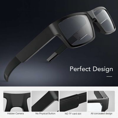 De caméra de lunettes de soleil plein FD 1080P TR90 cadre caché par G2-16G en verre visuels
