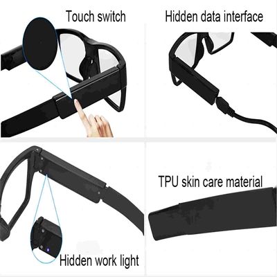 Lunettes de soleil visuelles de caméra cachées par HD pour la police de sports en plein air