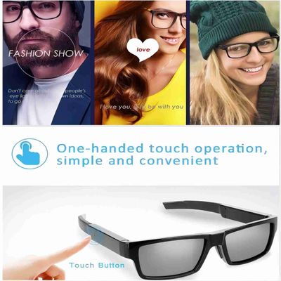 Lunettes de soleil de caméra cachées par TR90 un poids léger 40g à commande par effleurement de doigt