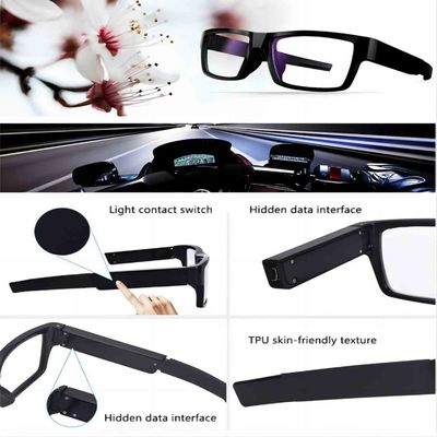 Lunettes de soleil de caméra cachées par TR90 un poids léger 40g à commande par effleurement de doigt