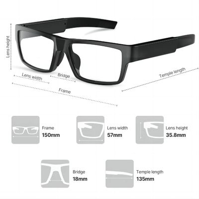 caméra de enregistrement Carte SD micro des lunettes de soleil 1080P d'espion de 5M Pixels Hidden Video