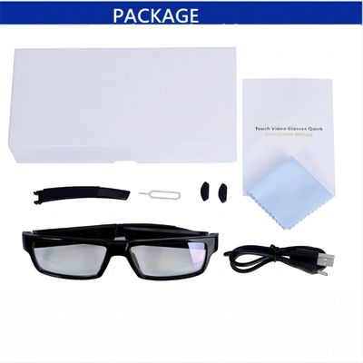 Carte de la mémoire 32G intégrée cachée par sécurité de la caméra Sunglasses1080P à commande par effleurement