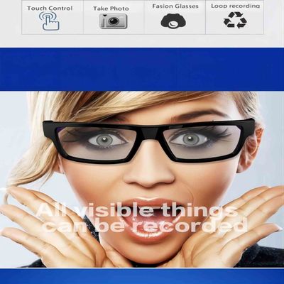 Carte de la mémoire 32G intégrée cachée par sécurité de la caméra Sunglasses1080P à commande par effleurement