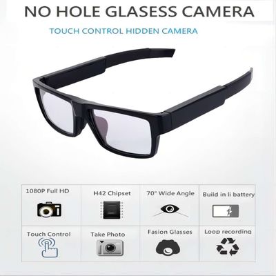 les lunettes de soleil de la caméra 1080P cachées par HD ne boutonnent NON aucun contact de trou à l'enregistrement en 3-5 secondes