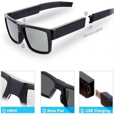 Sunglcasses caché par G2-64G avec l'angle 80° enregistrant la caméra vidéo portable de corps