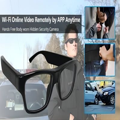 Connexion d'APPLI de WiFi Live Streaming Glasses Real-Time Monitoring d'actions d'espion de sécurité