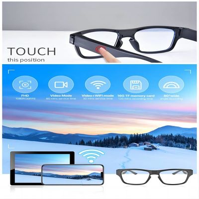 verres visuels extérieurs en verre HD de la caméra 2K portatifs pour le sport en plein air conduisant l'équitation