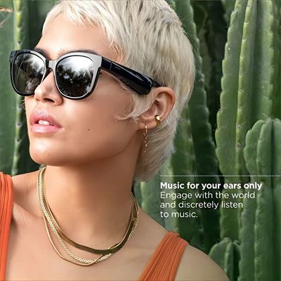 Lunettes de soleil audio sans fil de Bluetooth de sport avec les écouteurs ouverts d'oreille