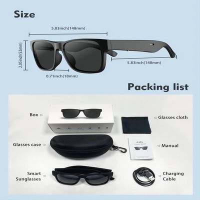 le jeu de musique en verre de 1080P Bluetooth Smart téléphone appeler, enregistrement vidéo pour faire du vélo, pêche, camping