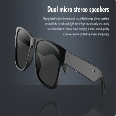 Lunettes de soleil visuelles anti Ray Lenses Connect With Phone bleu de Bluetooth de musique sans fil