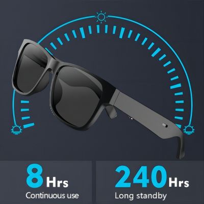 Lunettes de soleil visuelles anti Ray Lenses Connect With Phone bleu de Bluetooth de musique sans fil