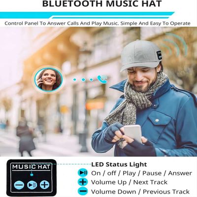 Chapeau avec le chapeau intelligent sans fil de haut-parleur du téléphone de chapeau réglable de bluetooth de haut-parleur de Bluetooth pour le sport en plein air