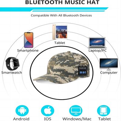 Le bruit de haute fidélité de casquette de baseball de Bluetooth avec 24 heures de musique apprécient l'heure pour l'alpinisme, sports de marathon, golf