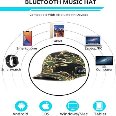 Chapeau sans fil de haut-parleur de bluetooth, Washable+ réglables avec le bruit DE HAUTE FIDÉLITÉ pour le sport de base-ball, patinant le sport en plein air etc.