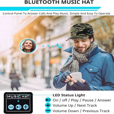 Casquette de baseball de Bluetooth avec les écouteurs, le microphone intégré et les haut-parleurs stéréo, chapeau rechargeable de musique d'USB pour des femmes des hommes