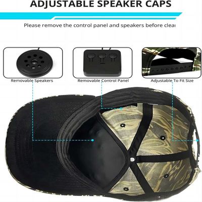 Casquette de baseball de Bluetooth avec les écouteurs, le microphone intégré et les haut-parleurs stéréo, chapeau rechargeable de musique d'USB pour des femmes des hommes