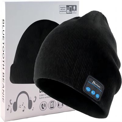 La calotte de Bluetooth, double ouatine garnie de Bluetooth 5,1 chauds sans fil tricotent Beanie Bluetooth Hat