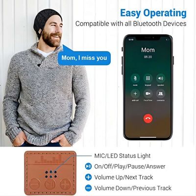 Appels téléphoniques mains libres multifonctionnels de la caméra B5 de chapeau de calotte de Bluetooth/musique/chaleur/enregistrement pour la chasse d'hiver, fonctionnant