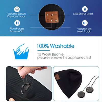 paires réglables de Beanie Bluetooth Hat Easy To de la musique 3in1 avec Smartphone