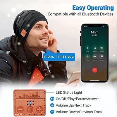 Appréciez la musique gardent Bluetooth chaud Beanie Hat For Driving Climbing Skinng