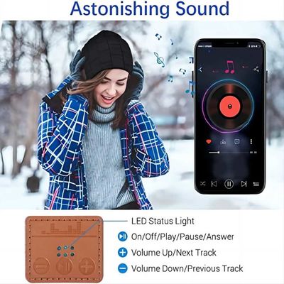 Viview Beanie Music Hat avec le chapeau réglable de bluetooth de haut-parleur de bluetooth pour des sports en plein air ski, chasse d'hiver