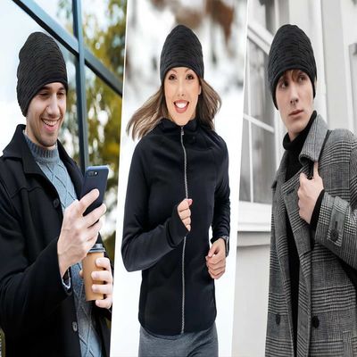 Chapeau noir Bluetooth de haut-parleur sans fil de Bluetooth Beanie Hat avec la musique apprécier en tant que stockage des cadeaux de Stuffers pour la famille