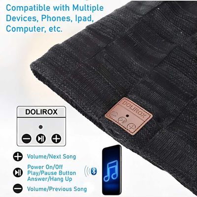 Chapeau noir Bluetooth de haut-parleur sans fil de Bluetooth Beanie Hat avec la musique apprécier en tant que stockage des cadeaux de Stuffers pour la famille