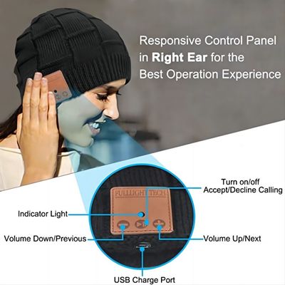 Version sans fil 5,0 Giftbox de Viview Beanie Hat BT appréciant la réclamation mains libres de chaleur de musique pulser, cadeaux spéciaux