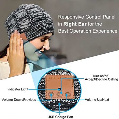 Tricotez la radio Beanie Headset futé de chapeau d'hiver où 24 heures jouent le haut-parleur de stéréo du temps HD