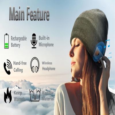 La musique sans fil d'écouteur de chapeau de Bluetooth d'appels téléphoniques de jeu de musique tricotent des boutons du chapeau 3