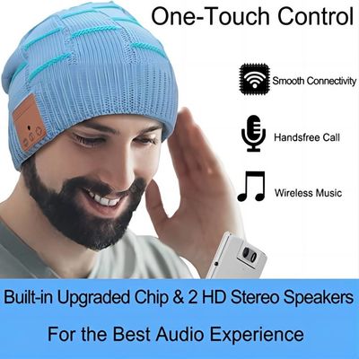 La musique sans fil d'écouteur de chapeau de Bluetooth d'appels téléphoniques de jeu de musique tricotent des boutons du chapeau 3