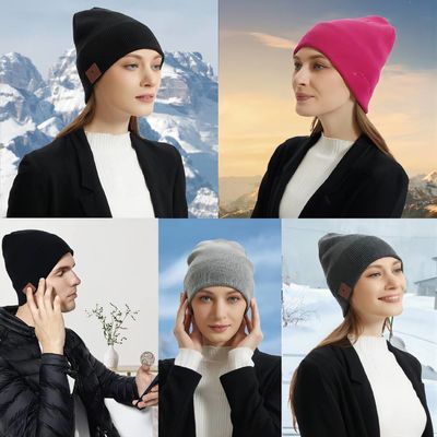 Bluetooth Beanie Hat Knit Music Hat sans fil pour faire un cycle, patinage artistique, augmentant
