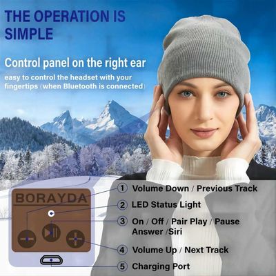 Bluetooth Beanie Hat Knit Music Hat sans fil pour faire un cycle, patinage artistique, augmentant